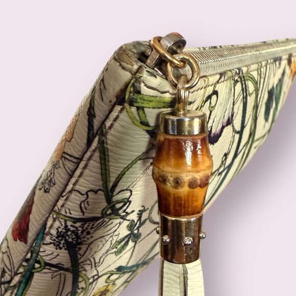 Gucci Flora Knight Zip Pouch | Bamboo Accent - Picture 6 of 10